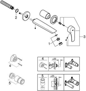 Grohe 2L-WT-Batt EUROSMART Ausldg 211mm chr