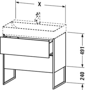 Duravit Waschtischunterbau XSQUARE 731x584x460mm leinen