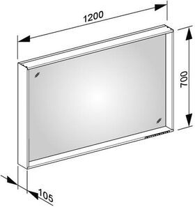 Keuco Lichtspiegel X-LINE DALI, Spiegelheizung 1200x700x105mm weiß