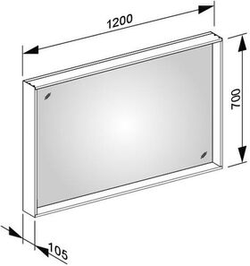 Keuco Kristallspiegel X-LINE 1200x700x105mm trüffel