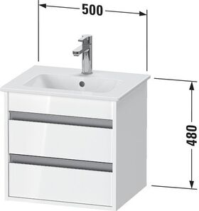 Duravit Waschtischunterbau Ketho Compact 410x500x412mm, 2 Schubkäste weiß matt