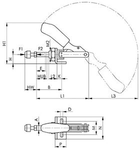 Schubstangenspanner Nr.6841 Gr.2 kl.Winkelfuß AMF