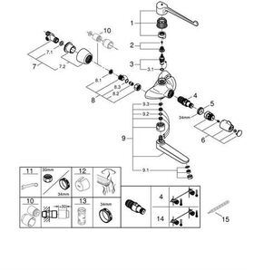 Grohe Thermo-Wast GROHTHERM SPECIAL 1/2Zoll f Armhebelbeätigung chr