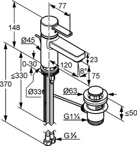 Kludi Waschtisch-Einhandmischer ZENTA XL DN 15 chr