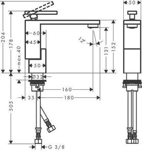 Einhebel-Waschtischmischer 130 AXOR EDGE mit Ablaufgarnitur chrom