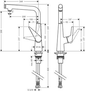 Einhebel-Küchenmischer Talis Select M51 ComfortZone 300, Eco, 1 jet chrom