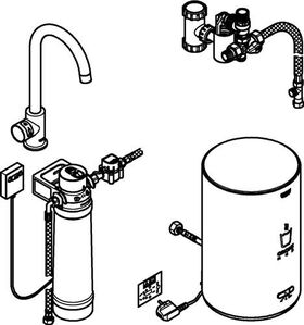 Grohe Standventil RED MONO M-Size C-Auslauf m Boil. ha graph gebü