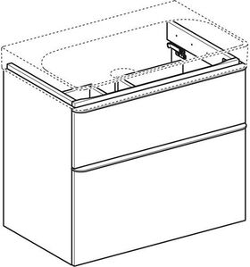 Geberit WT-Unterschrank SMYLE Square 734x617x470mm Lack weiß hochglanz