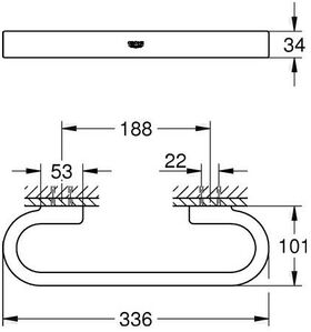 Grohe Wannengriff SELECTION 336mm ha graph gebü