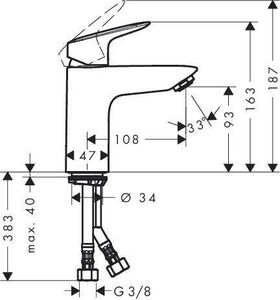 HG Einhebel-Waschtischmischer 100 LOGIS DN 15 mit PushOpen Ablaufgarnitur chrom