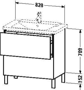 Duravit Waschtischunterbau L-CUBE 820x481x709mm weiß matt