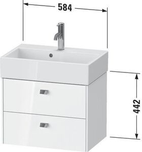 Duravit WT-Unterbau BRIOSO COMPACT 2 Schubk 442x584x389mm weiß hochglanz