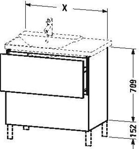 Duravit Waschtischunterbau L-CUBE 620x481x709mm basalt matt