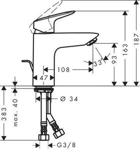 HG Einhebel-Waschtischmischer 100 LOGIS DN 15 LowFlow 3,5 l/m m ZAG chrom