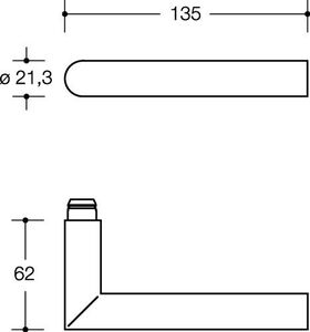 Türdrückerpaar 162.21PBR PA 90m Drückerpaar 4-KT.8mm HEWI