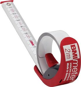 Taschenrollbandmaß BMImeter L.3m B.16mm mm/mm EG II Ku.Linealfunktion BMI