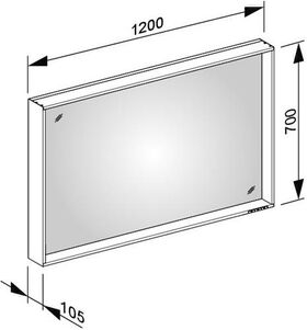 Keuco Lichtspiegel PLAN sil-gebz-elo 1200x700x10. A++