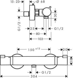 HG Brausethermostat ECOSTAT COMFORT Aufputz mattschwarz