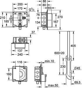 Grohe WC-Druckspüler 3/4Zoll Vorabsperrung