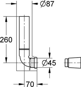 Grohe Wandeinbau-Spülrohr 280mm lang