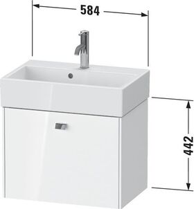 Duravit WT-Unterbau BRIOSO COMPACT 1 Auszug 442x584x389mm weiß hochglanz