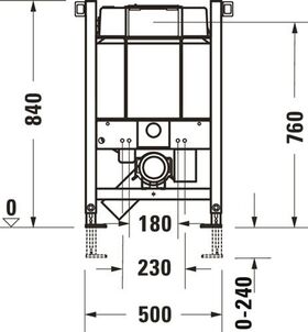 Duravit Wand-WC-Element DURASYSTEM 500x840mm, Standard, Trockenbau