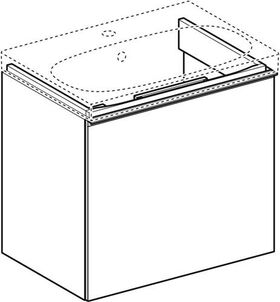 Geberit Waschtischunterschrank ACANTO 595x535x416mm La m lava Front Glas lava