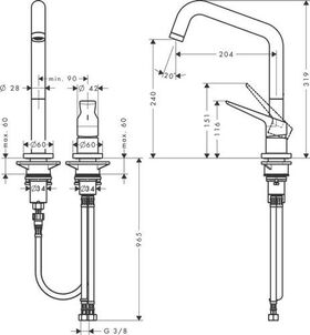 2-L Einhebel-Spültischmischer AXOR CITTE DN 15 brushed brass