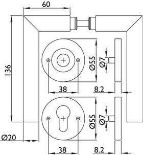 FS-Garnitur Basic 2 VA 60 D/K TS 40-58mm PZ rd DIN L/R HERMAT