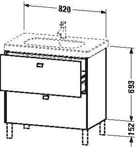 Duravit Waschtischunterbau BRIOSO Gri Frontfarbe 693x820x469mm betongr ma