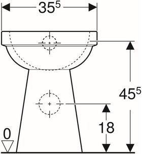 Geberit St.WC flach RENOVA COMFORT erhöht, Abgang horizontal weiß KT