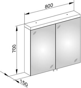 Keuco Spiegelschrank ROYAL REFLEX.2 800x700x150mm sil-gebz-elo A++