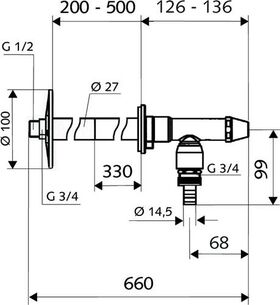 Schell Außenwandarmatur POLAR II Set frsi Installationsbausatz o Rohrbel. mch