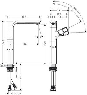 EH-WT-MI 280 AXOR URQUIOLA DN 15 f Waschschüs. o Zugst. Stain st op