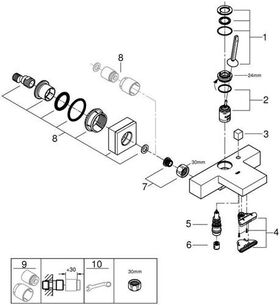 Grohe Einh.-Wannenb. EUROCUBE JOY 1/2Zoll XL Wasserfall chr