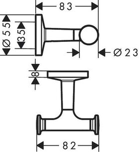 Handtuchhaken Axor Universal Circular doppelt polished nickel