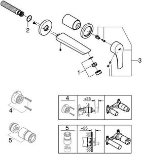 Grohe 2L-WT-Batt EUROSMART Ausldg 171mm chr