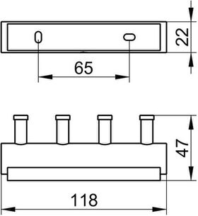 Keuco Hakenleiste PLAN mit 4 Haken alu sil-elo