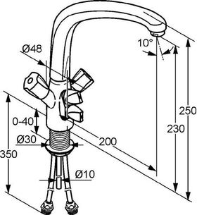 Kludi Spültisch-Multi-Armatur STANDARD DN 15 chr