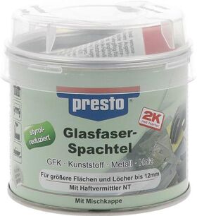 2K-Glasfaserspachtel prestolith® ext.grau-grün,Härter rot 250g Dose PRESTO