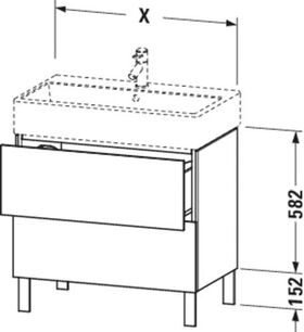 Duravit Waschtischunterbau L-CUBE 582x484x459mm graphit matt