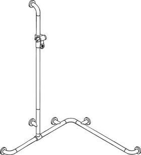 Hewi Duschhandlauf SERIE 801 se 1250mm waagerecht je 762mm apfelgrün