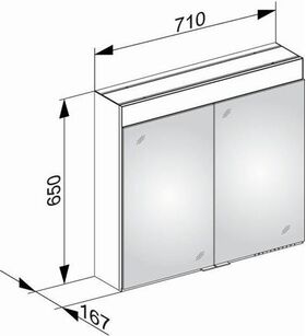 Keuco Spiegelschrank EDITION 400 DALI Vorb Spiegelheizung 710x650x167mm