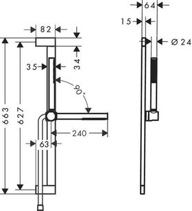 HG Brauseset Pulsify S 1 jet, Brausestange 650mm mattschwarz