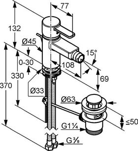 Kludi Bidet-Einhandmischer ZENTA DN 15 chr