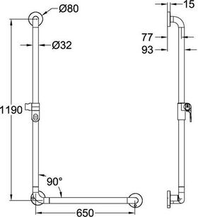 V&B Wandhaltegriff ViCare Funktion we 1190x650mm