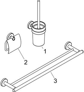 HG Bad-Accessoire-Set LOGIS UNIVERSAL 3-teilig chrom