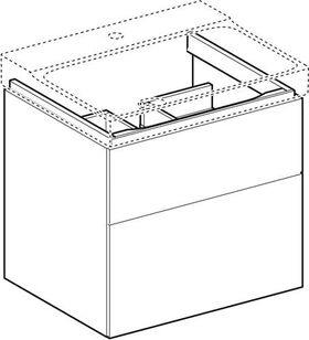 Geberit Waschtischunterschrank XENO² 580x530x462mm Lack matt/greige