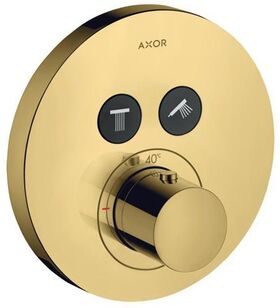 Thermostat SHOWERSELECT ROUND AXOR UP für 2 Verbraucher polished gold optic