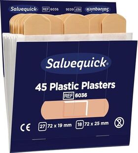 Pflasterstrips Salvequick wasserfest 6 Nachfüllpack je 45 St.SALVEQUICK